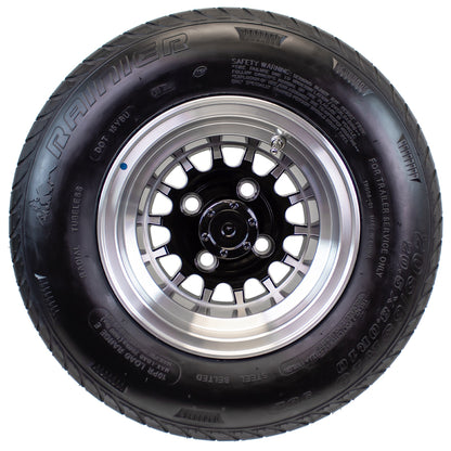 4-Pk 205/65-10 Trailer Golf Cart ATV Offroad Tire On 10X7 Gloss Black Rim A2