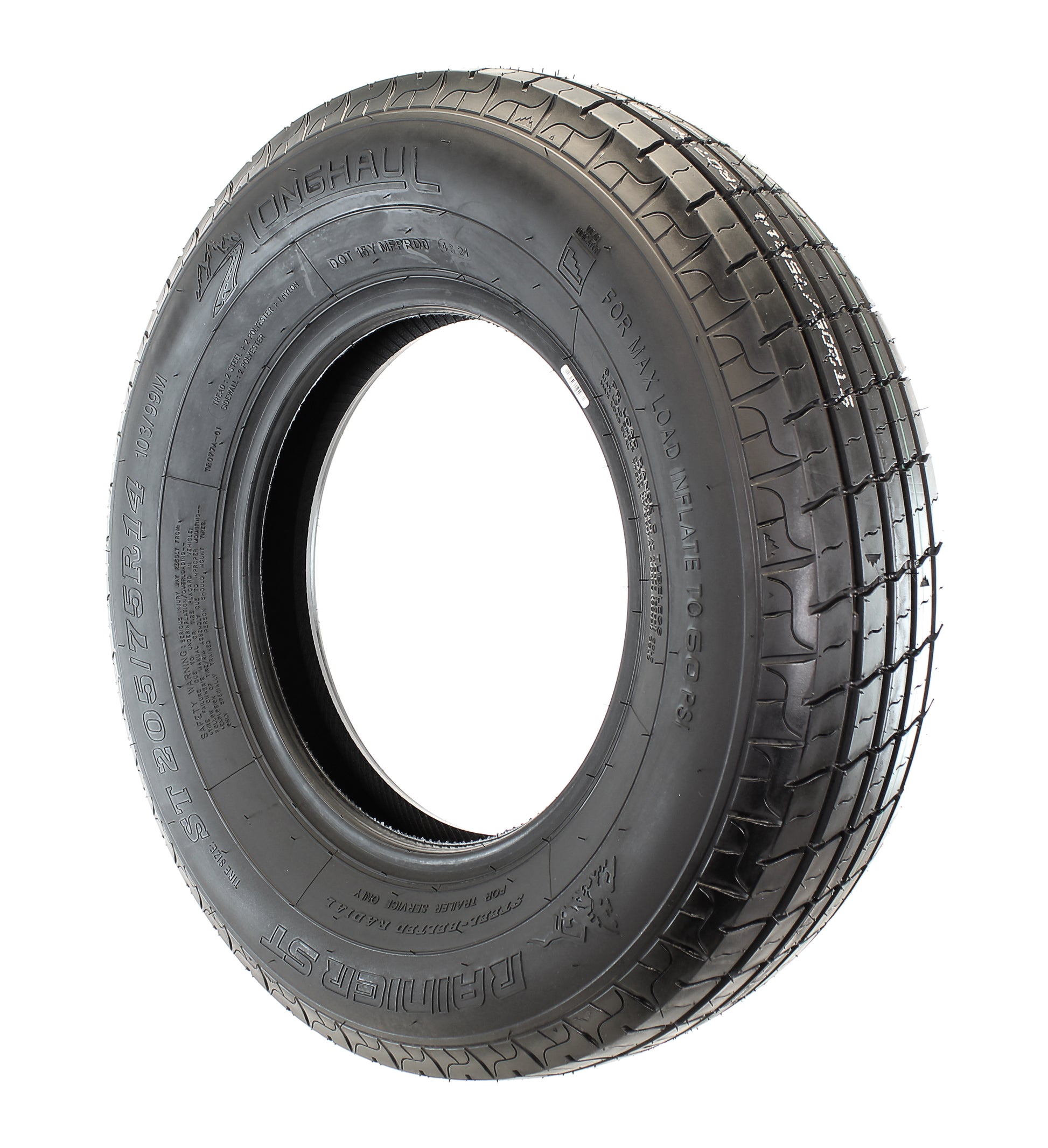 Radial Trailer Tire ST205/75R14 14 Inch DEEP TREAD Steel Belted Load Range D