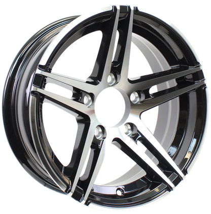 eCustomrim Black Aluminum Spoke Sidewinder Trailer Rim 15X5 Satin Black