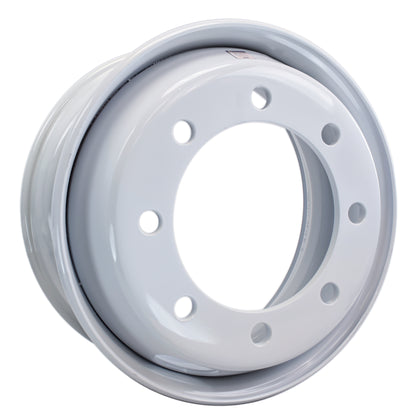 eCustomrim Trailer Wheel 17.5X6.75 Hub Centric 8 Lug 275mm Center White Dual Rim