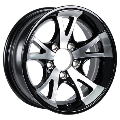 Aluminum Trailer Wheel 13X5 13 X 5 5 Lug 4.5 Center A1411 Black Rim