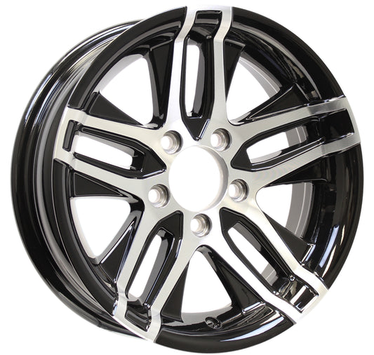 eCustomrim Aluminum Trailer Wheel 14X5.5 5 Lug 4.5 Center Altitude Black Rim