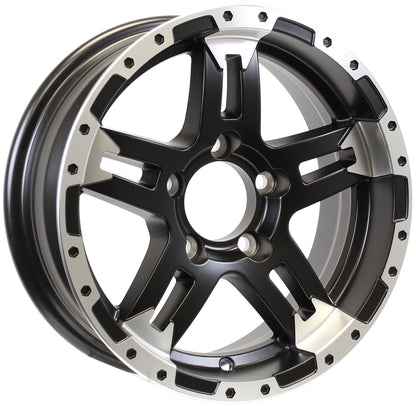 eCustomrim Aluminum Trailer Wheel 14X5.5 5 Lug 4.5 Center Turismo Matte Black
