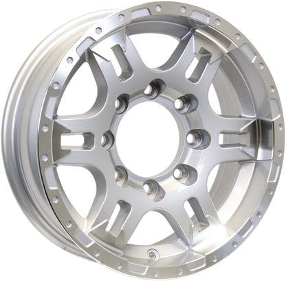 eCustomrim Aluminum Trailer Wheel 16X6 16 X 6 8 Lug On 6.5 Center Turismo Silver