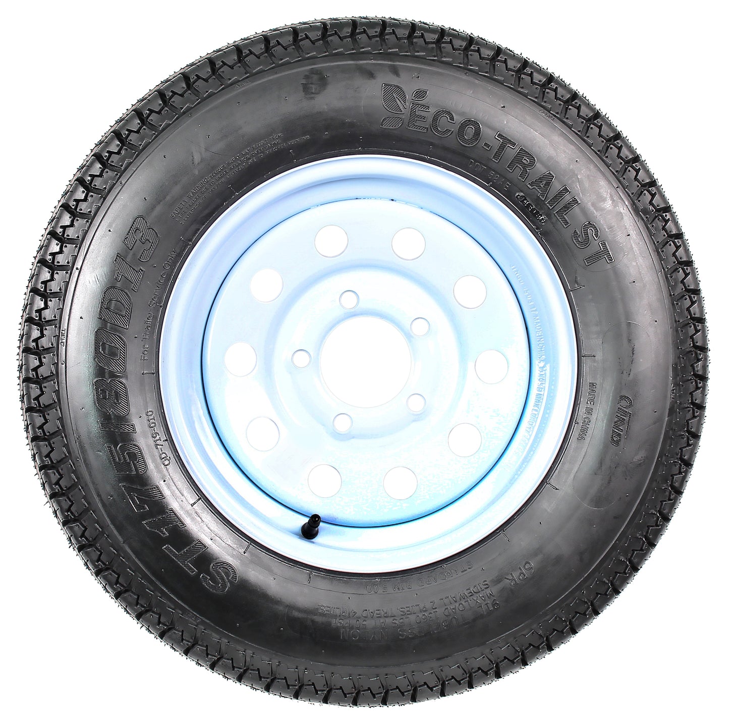 Trailer Tire Rim ST175/80D13 175/80 D 13 B78-13 LRC 5 Lug Wheel White Modular