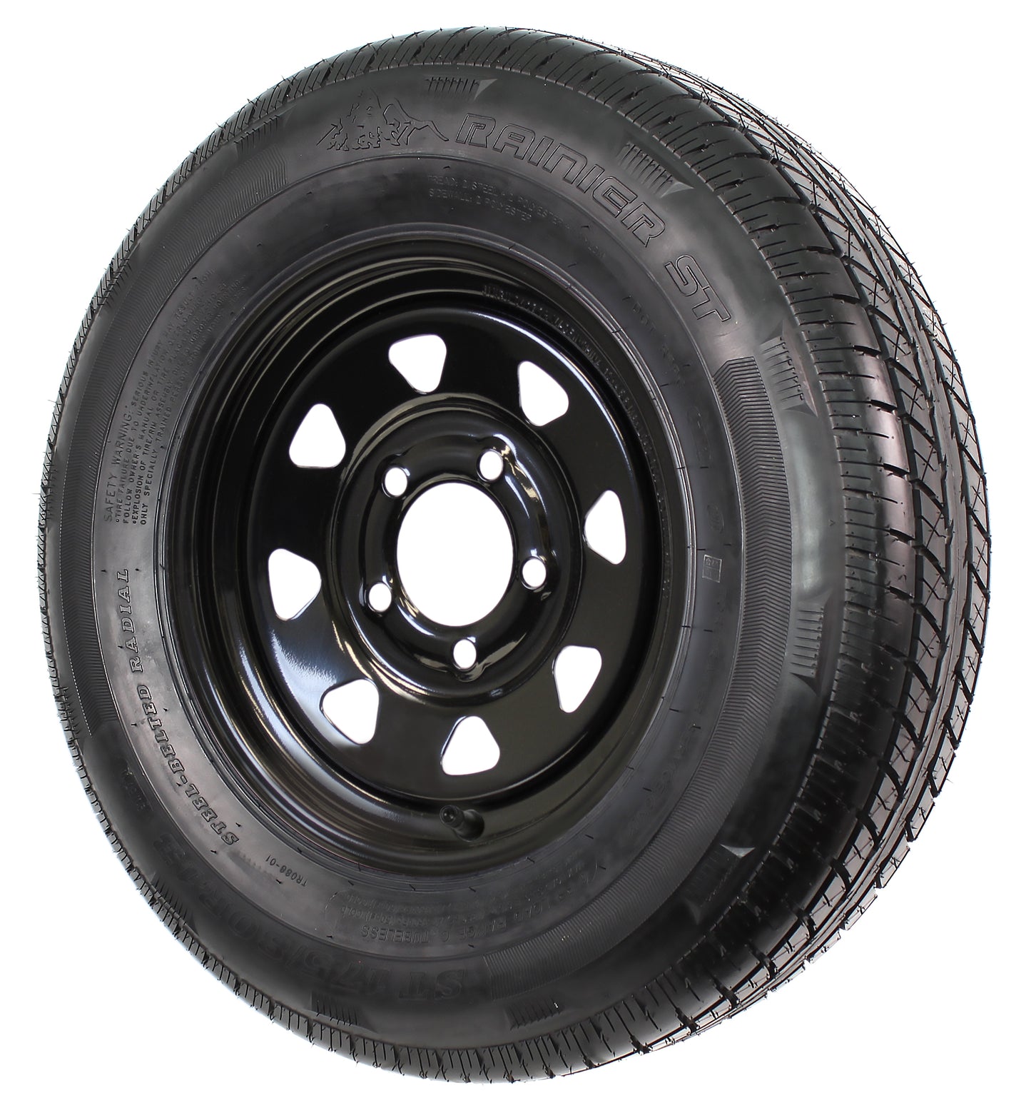 Trailer Tire and Rim Radial ST175/80R13 175/80 R 13 LRC 5-4.5 Black Spoke Wheel