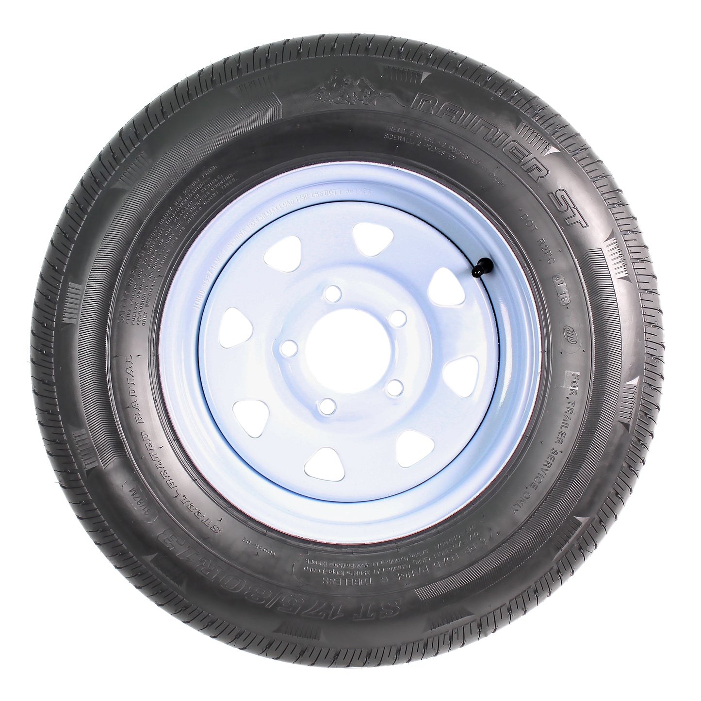eCustomrim Radial Trailer Tire Rim ST175/80R13 175/80R-13 5 Lug White Spoke