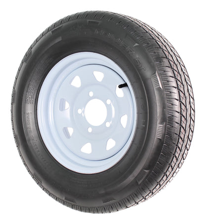 eCustomrim Mounted Radial Trailer Tire Rim ST175/80R13 LRC 5 Lug White Spoke