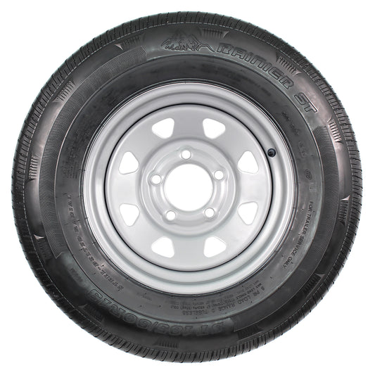 Trailer Tire and Rim ST185/80R13 LRC 1480 Lb. 13X4.5 5-4.5 Silver Spoke Wheel