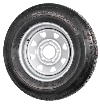 Trailer Tire and Rim ST185/80R13 LRC 1480 Lb. 13X4.5 5-4.5 Silver Spoke Wheel