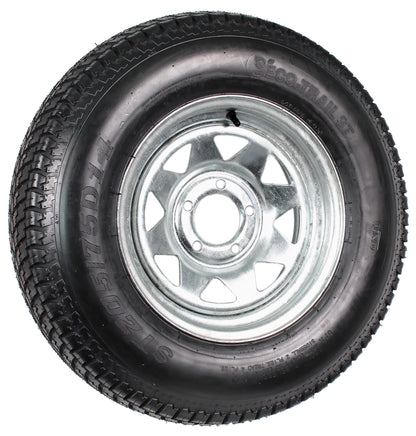 Trailer Tire On Rim ST205/75D14 2057514 F78-14 LRC 5 Lug Galvanized Spoke Wheel