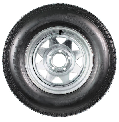 Trailer Tire On Rim ST205/75D14 2057514 F78-14 LRC 5 Lug Galvanized Spoke Wheel