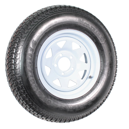 Trailer Tire Rim ST205/75D14 2057514 F78-14 14 in. LRC 5 Lug White Spoke Wheel