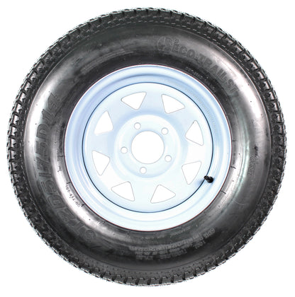 Trailer Tire Rim ST205/75D14 2057514 F78-14 14 in. LRC 5 Lug White Spoke Wheel