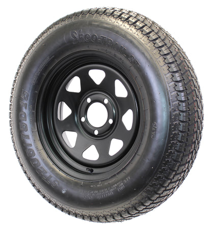 eCustomrim Tire On Rim ST205/75D15 15 in. Load C 5 Lug Black Spoke Wheel