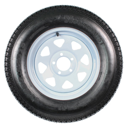 Trailer Tire Rim ST205/75D15 SPECIAL BOLT PATTERN 5 LUG ON 4.75 IN. White Spoke