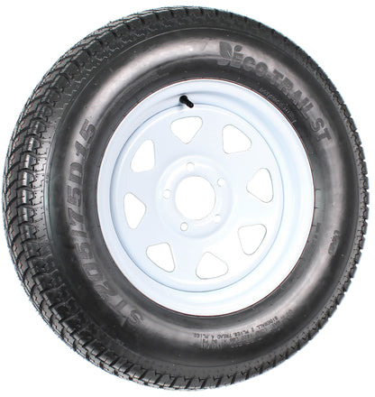 Trailer Tire Rim ST205/75D15 F78-15 205/75 15 Inch LRC 5 Lug White Spoke Wheel