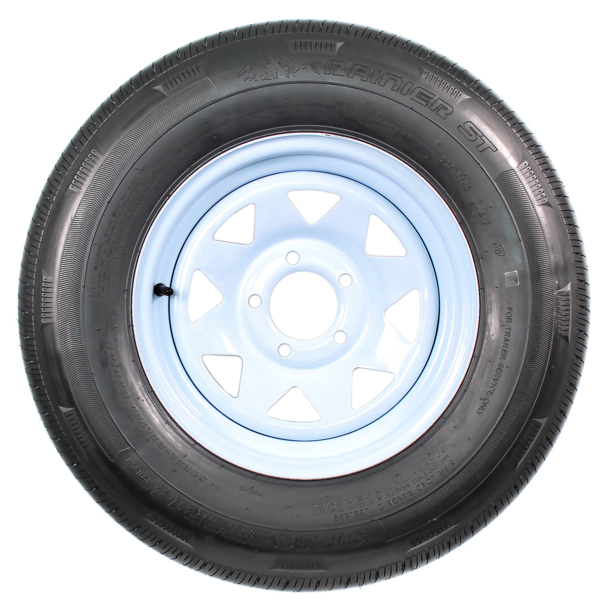 2 Pack ST205/75D14 Trailer Tires On 14" Rims - 5 Lug, 6PR, Load Range C, 1760 Lbs