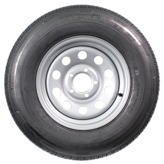 Mounted Trailer Tire and Rim ST205/75R14 LRD 14X5.5 5-4.5 Silver Modular Wheel