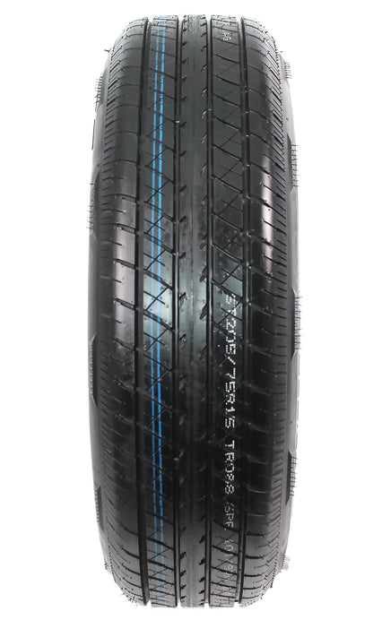 Radial Trailer Tire On Rim ST205/75R15 205/75-15 LRC 5 Lug Wheel Silver Modular