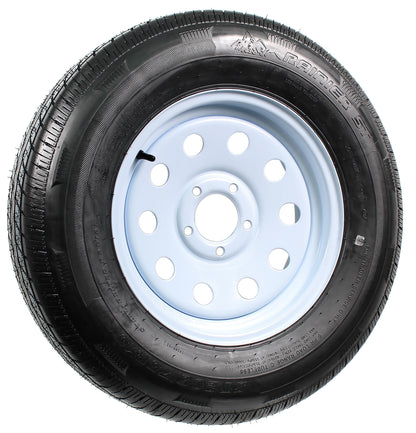 Radial Trailer Tire On Rim ST205/75R15 205/75-15 LRC 5 Lug White Modular Wheel