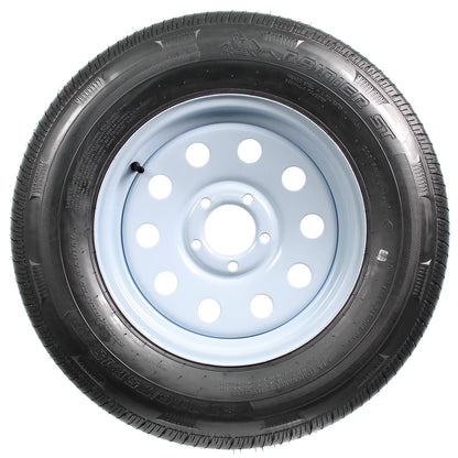 Radial Trailer Tire On Rim ST205/75R15 205/75-15 LRC 5 Lug White Modular Wheel