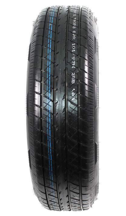 Radial Trailer Tire On Rim ST205/75R15 205/75-15 LRC 5 Lug White Modular Wheel