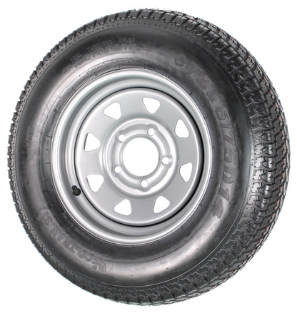 Mounted Trailer Tire On Rim ST215/75D14 LRC 14X5.5 5-4.5 Silver Spoke Wheel