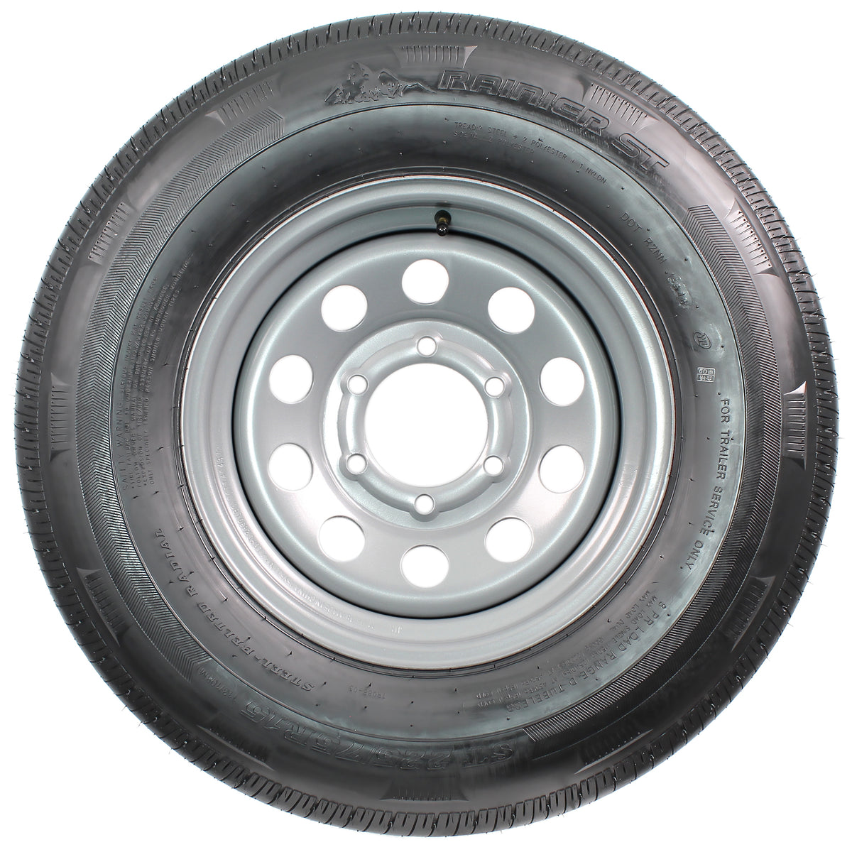 Radial Trailer Tire Rim ST225/75R15 225/75-15 15 LRD 6 Lug Silver Modular Wheel