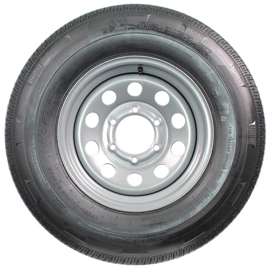 Radial Trailer Tire Rim ST225/75R15 225/75-15 15 LRD 6 Lug Silver Modular Wheel