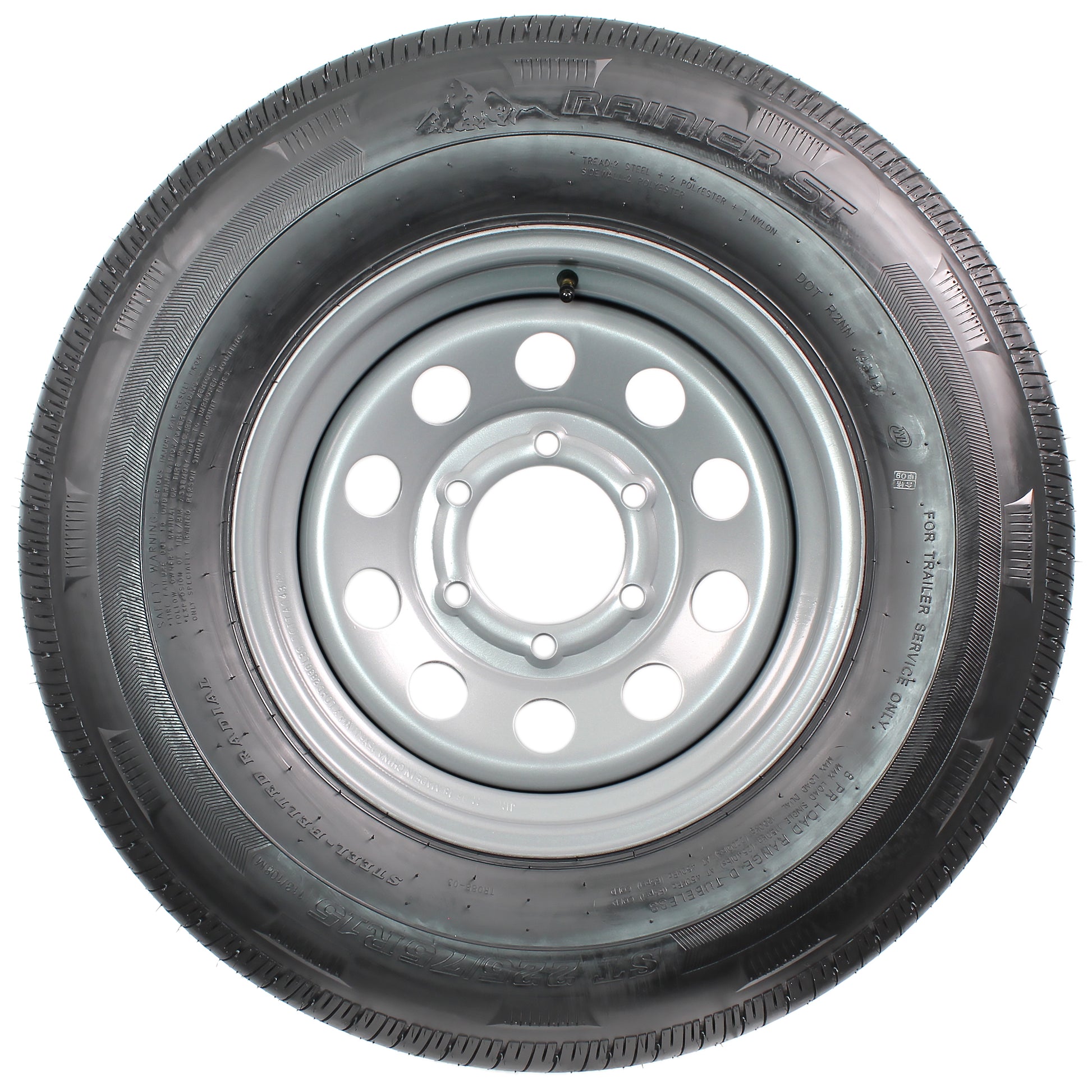 Radial Trailer Tire Rim ST225/75R15 225/75-15 15 LRD 6 Lug Silver Modular Wheel