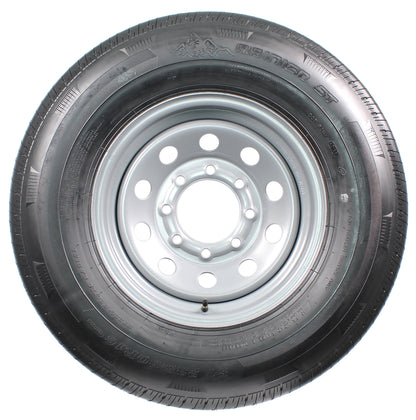 Radial Trailer Tire ST235/80R16 Load Range E 8 Lug 16" Silver Modular Wheel Rim