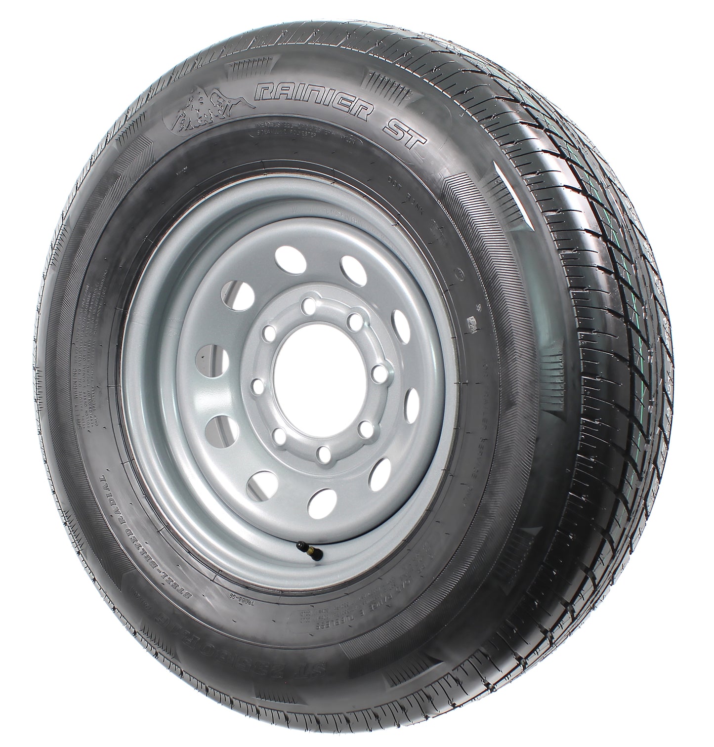 Radial Trailer Tire ST235/80R16 Load Range E 8 Lug 16" Silver Modular Wheel Rim
