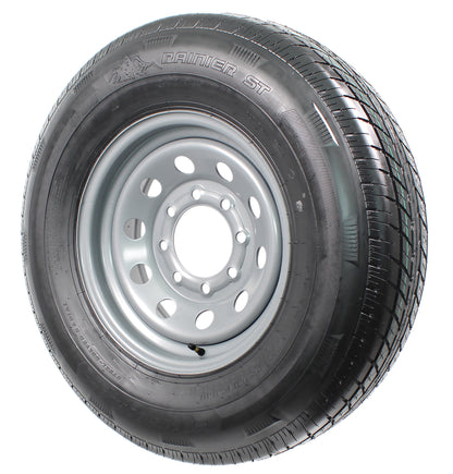 Radial Trailer Tire ST235/80R16 Load Range E 8 Lug 16" Silver Modular Wheel Rim