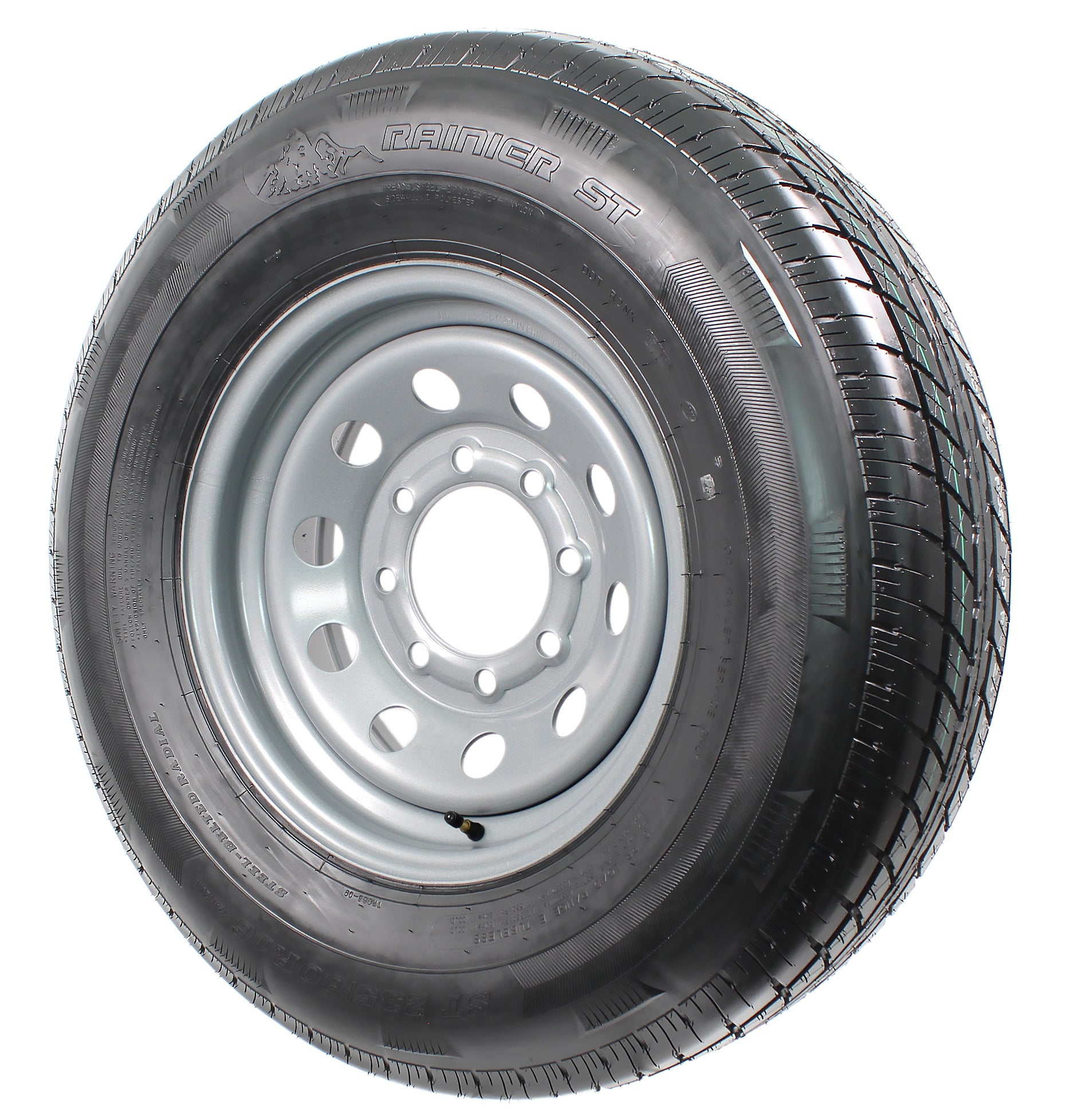 Radial Trailer Tire Rim ST235/80R16 Load Range E 8 Lug 16" Silver Modular Wheel