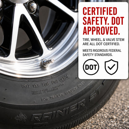 2-Pack Radial Trailer Tire ST205/75R14 Load D 14 In 5 Lug T07 Black Aluminum Rim