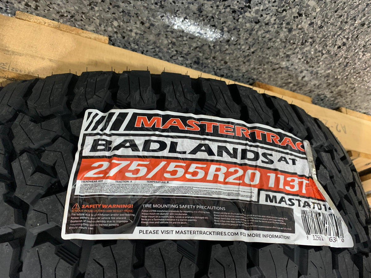 4-Pack Mastertrack 275/55R20 113T BADLANDS A/T All Terrain SUV Truck Tire