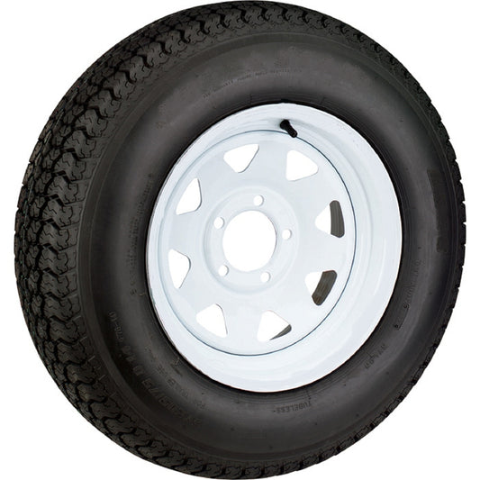 2-Pack Trailer Tire ST215/75R14 LRC 1870 Lb. 5-4.5 White Spoke Wheel Rim 3.19 CB