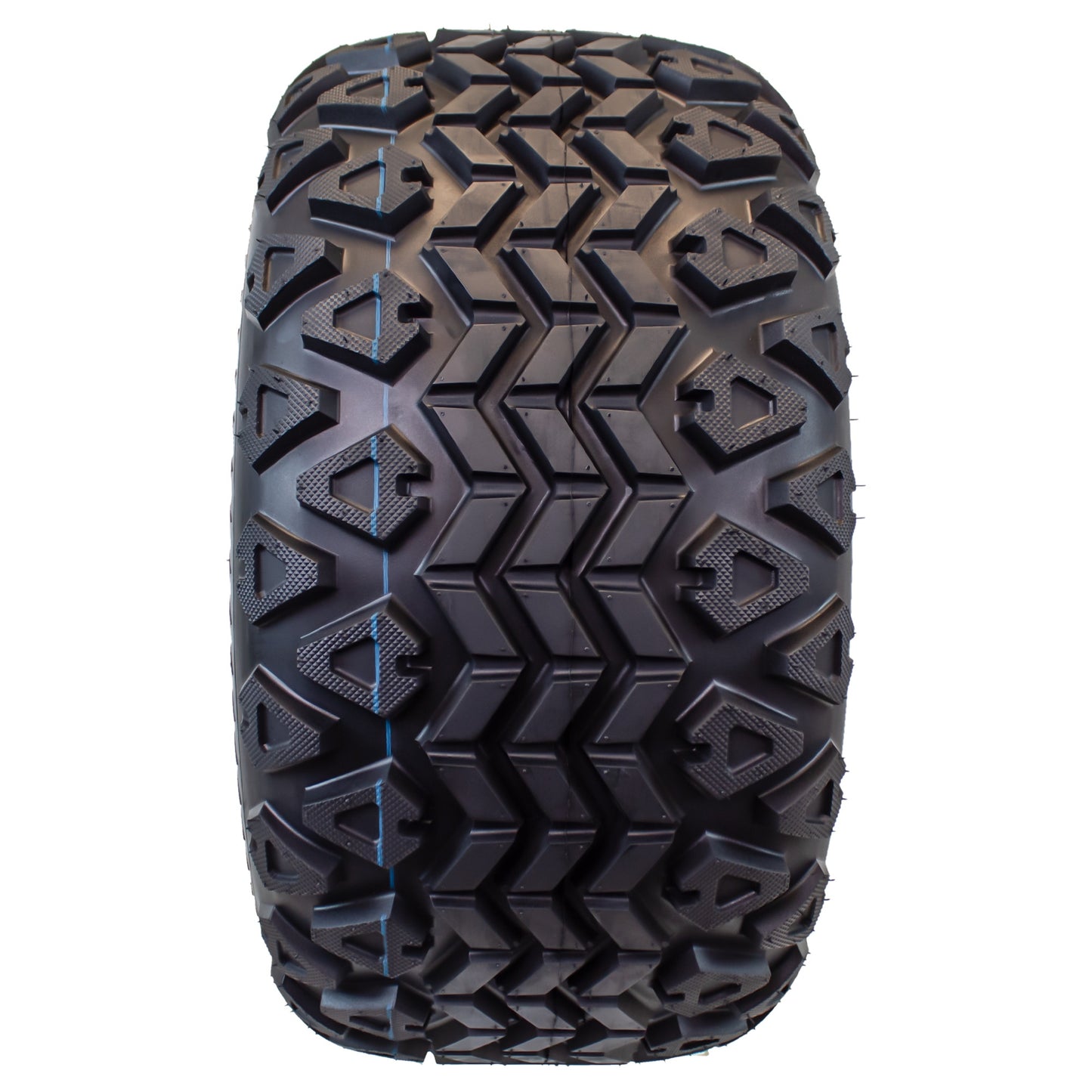 eCustomrim 4-Pk 20X10.00-10 Golf Cart ATV Offroad Tire 10X7 Gloss Silver Rim B7