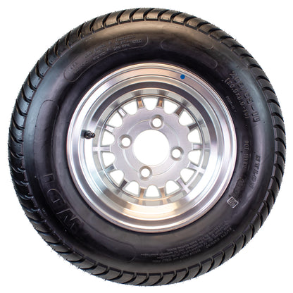 eCustomrim 4-Pk 205/65-10 Trailer Golf Cart ATV Tire On 10X7 Gloss Silver Rim A8