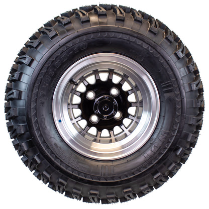 4-Pk 22X11.00-10 Golf Cart ATV Offroad Tire 10X7 Gloss Black Rim A9 All Terrain