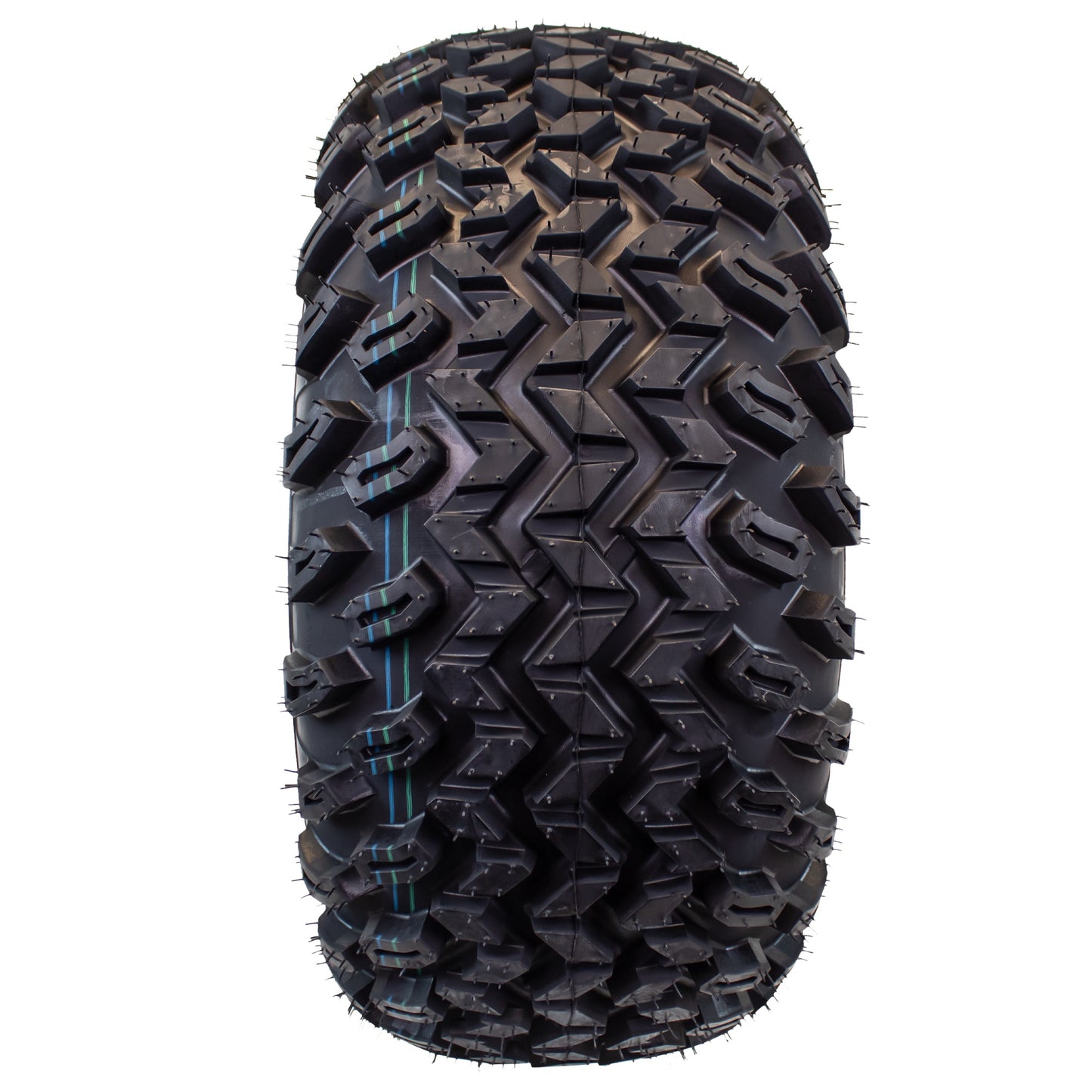 eCustomrim 4-Pk 22X11.00-10 Golf Cart ATV Offroad Tire 10X7 Gloss Silver Rim B1