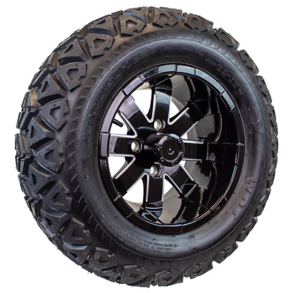 23X10.50-12 Golf Cart ATV Offroad Tire 12X7 Gloss Black Rim B4 All Terrain