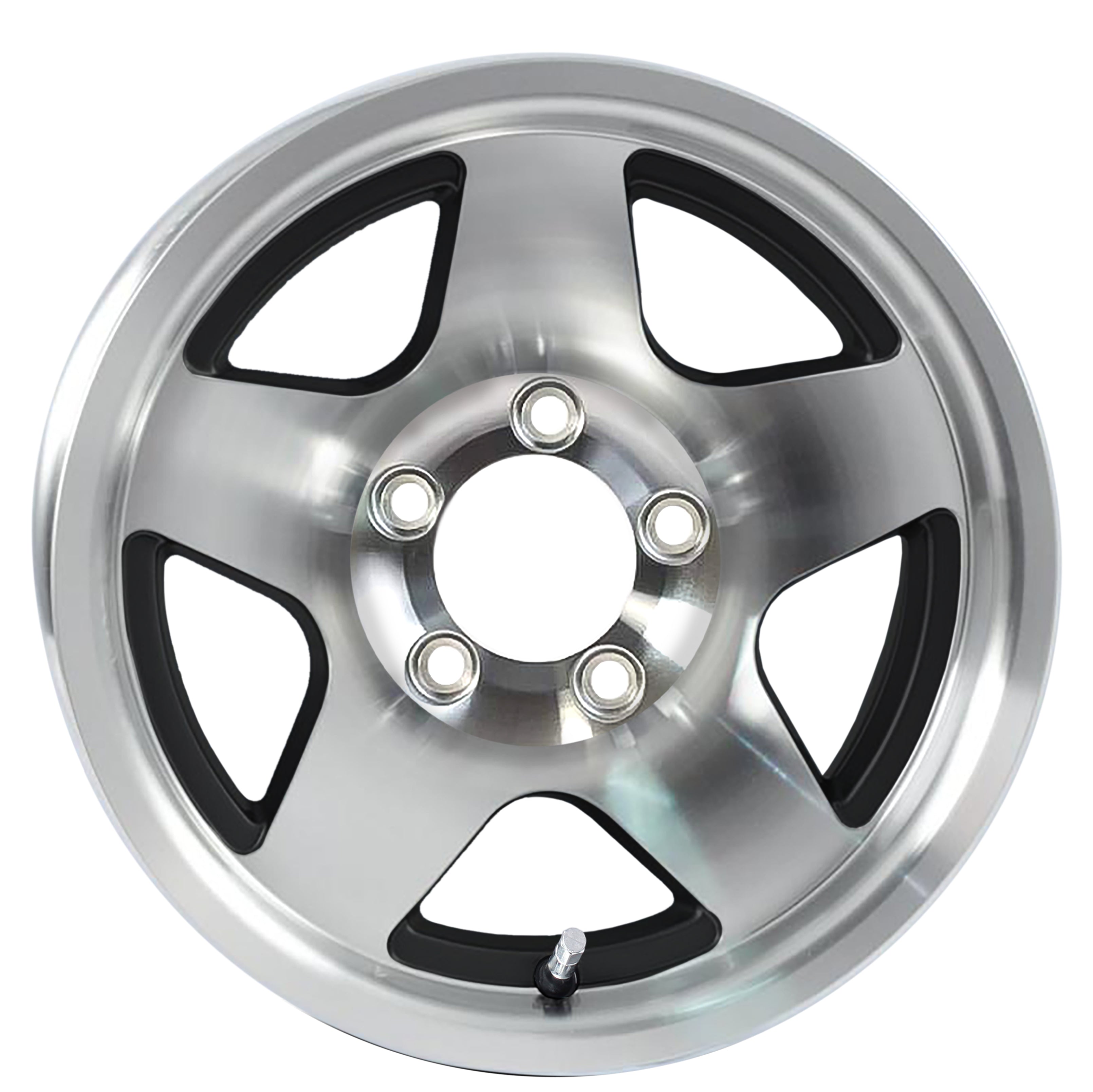 Aluminum Trailer Wheel 14X6 14 Inch Black Star 5 Lug On 4.5 Inch