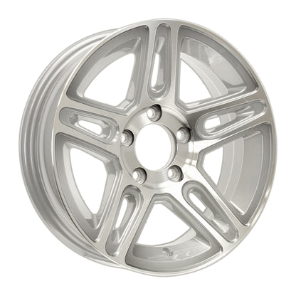 eCustomrim Aluminum Trailer Wheel 15X5 15 Inch Rim Silver Machined 5 Lug